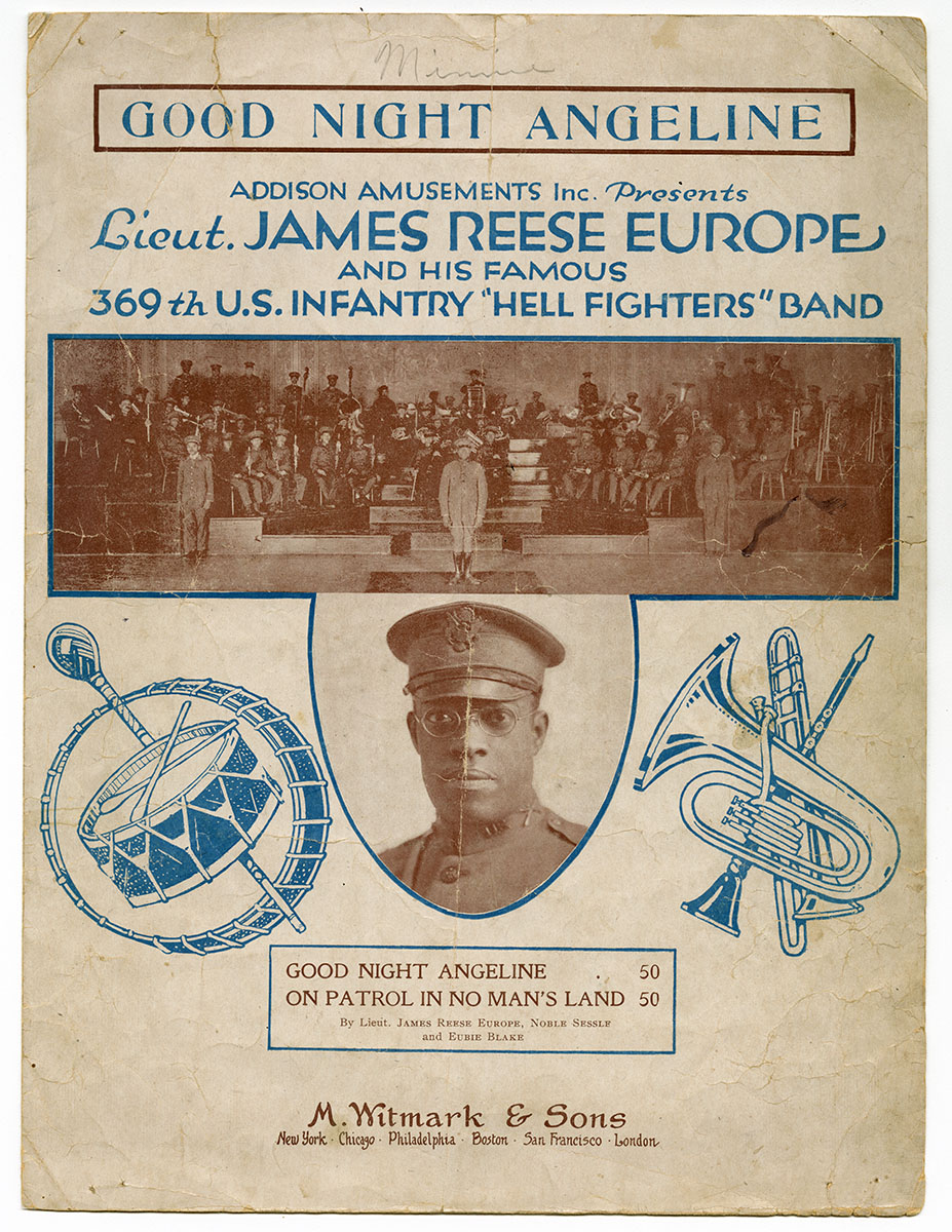 James Reese Europe, Noble Sissle and Eubie Blake, Goodnight Angeline (New York: M. Witmark & Sons, 1919). Gift of Cordelia H. Brown, Mary Hinkson Jackson, and Georgine E. Willis.