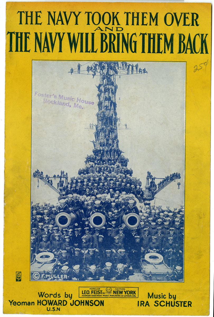 Advertisement on verso of The Navy Took Them Over and the Navy Will Bring Them Back sheet music. Gift of anonymous donor.