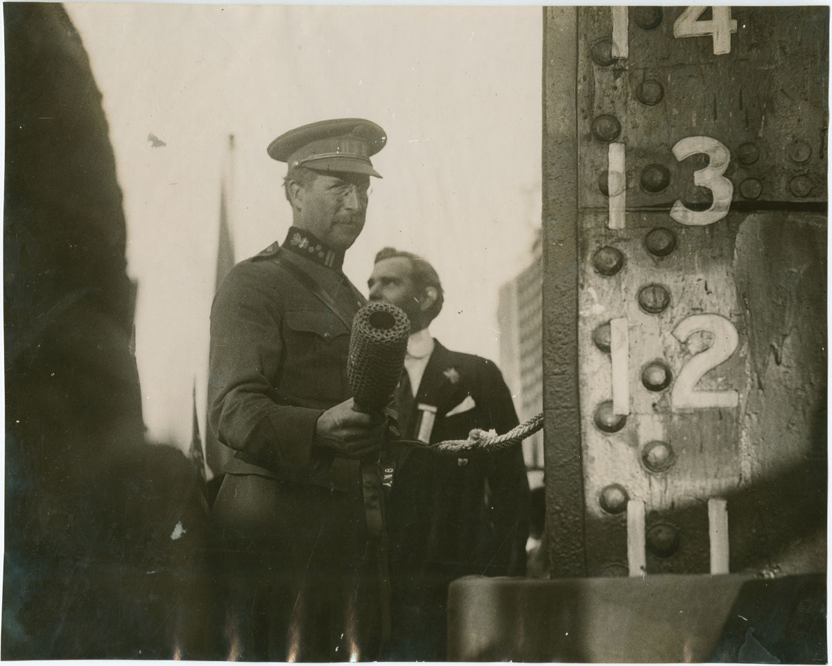 King Albert, Ready to Christen Ship at Hog Island (Phila-delphia, 1919). Gelatin silver photograph.